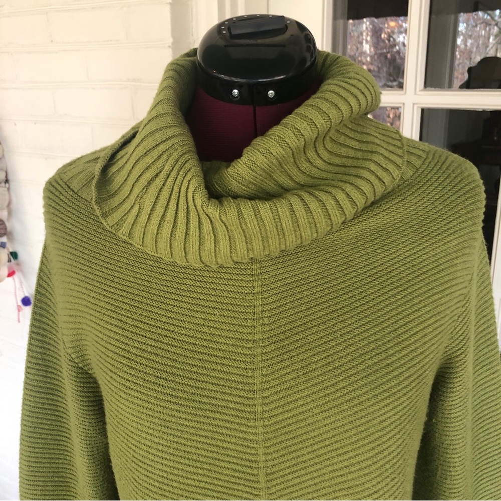 Renuar Green Cowl Neck Sweater Tunic Large - Picture 3 of 9